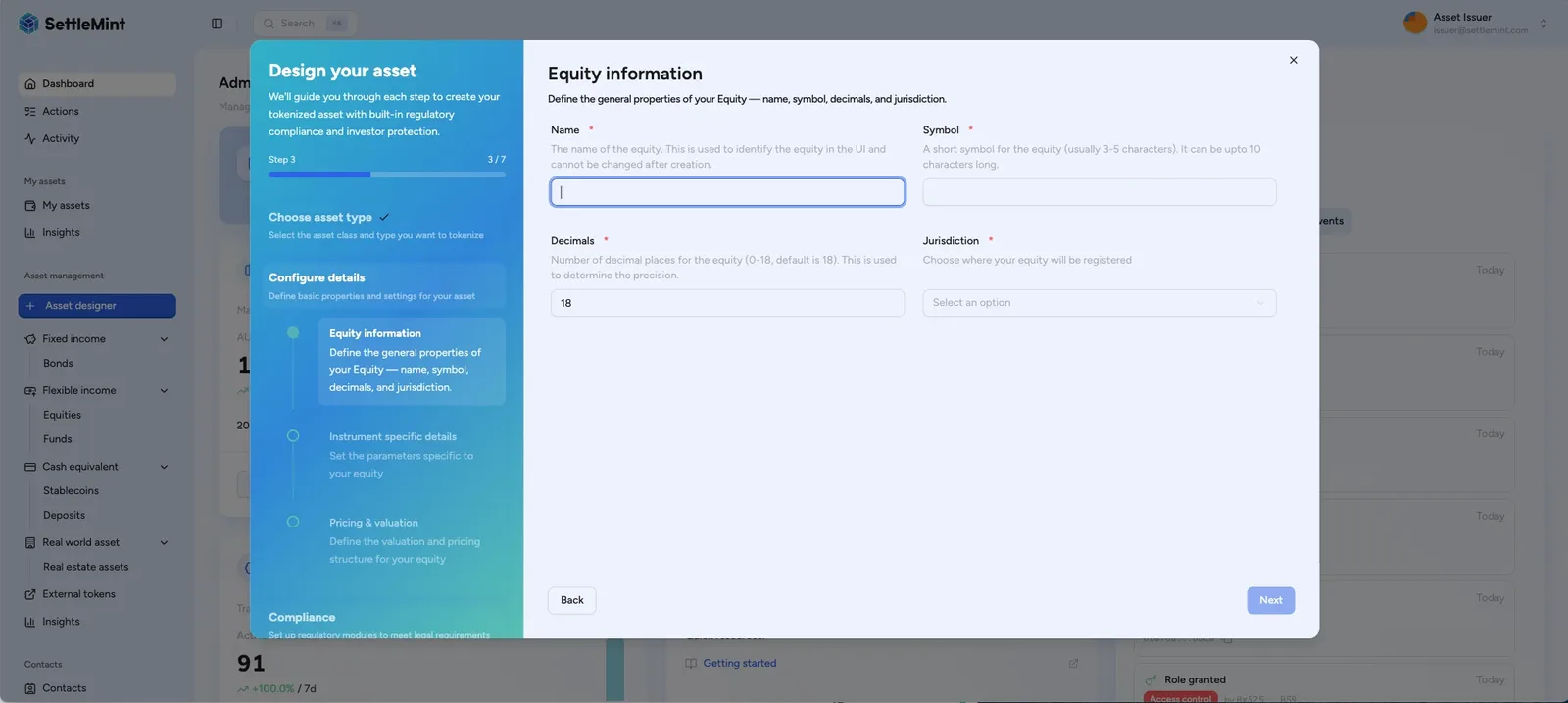 Asset basics form